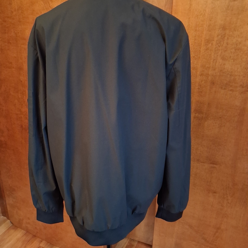 Men's Black Bomber Jacket - Classic Zip Front - Picture 4 of 12